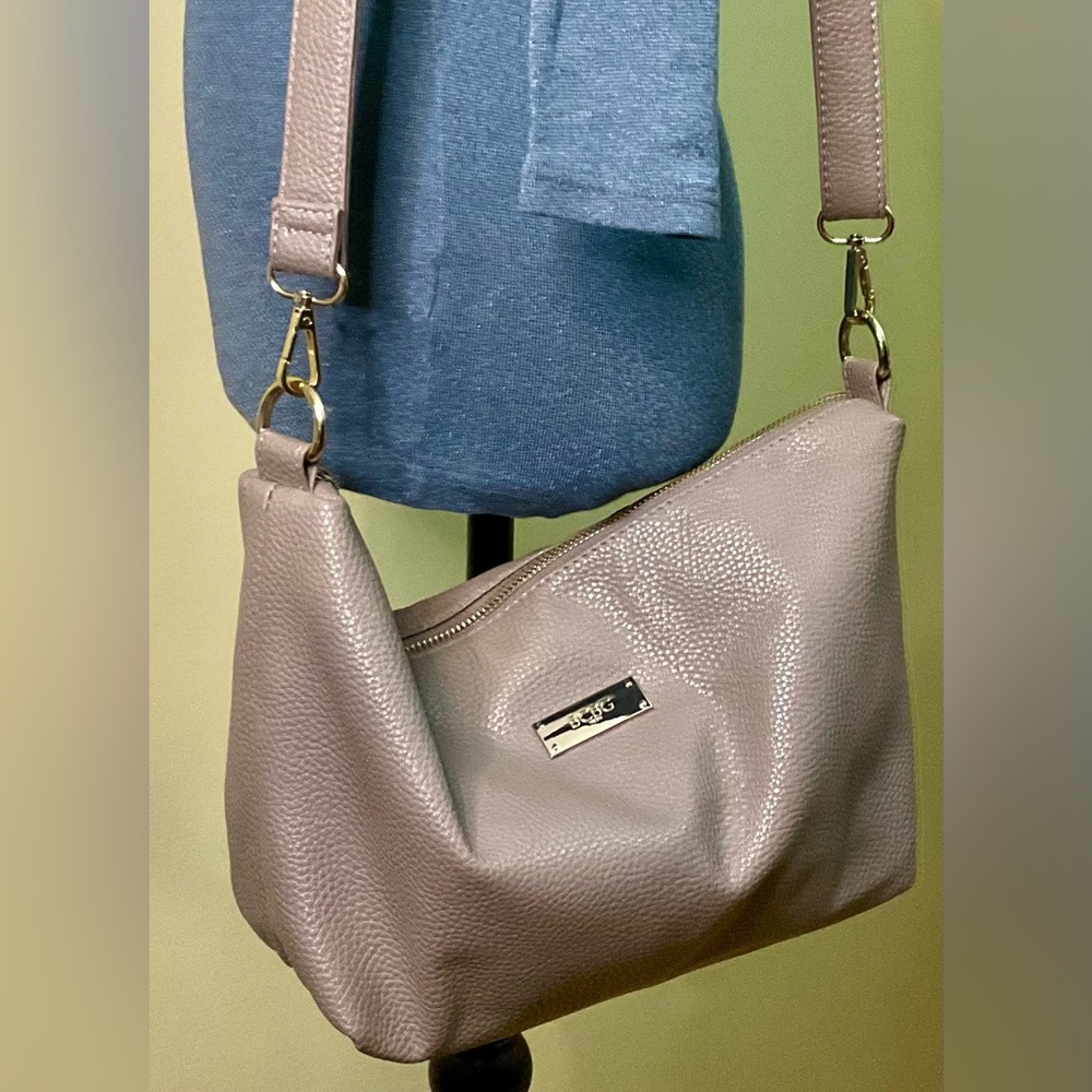 BCBG BOHO FAUX LEATHER HOBO BAG
